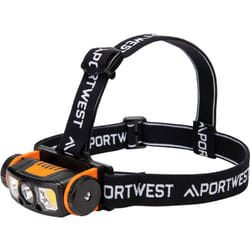 Portwest - Lampe frontale usb à led avec détecteur de mouvement Noir/Orange