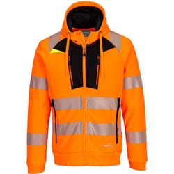 Portwest - dx4 - sweat à capuche zippé haute-visibilité - taille 5xl - orange/noir