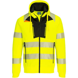 Portwest - dx4 - sweat à capuche zippé haute-visibilité - taille m - jaune/noir