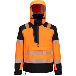 Veste Imperméable à Capuche Haute Visibilité Pw3 (3l) - Taille m - Orange/noir Portwest
