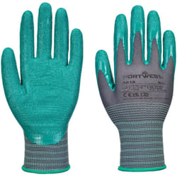 Portwest - gant grip 15 en nitrile (pk12) - taille xl - gris /vert