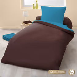 Planete Discount PD7094, Turquoise, Choco/Turquoise, Lavage en machine, 40 °C, 140 x 200 cm, Coton