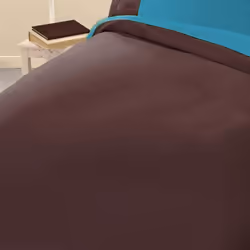 Home Linge Passion - bicolore Parure de couette 100% coton - Chocolat - 140x200 cm - Chocolat