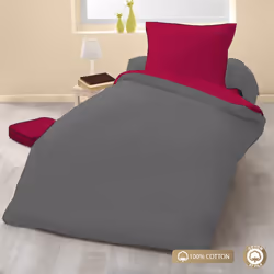 Planete Discount PD7101, Anthracite, Fuchsia, Fushia/Anthracite, Lavage en machine, 40 °C, 140 x 200 cm, Coton