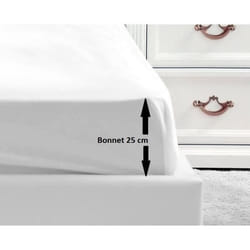 Les Tendances - Lovely Home Drap Housse 100% Coton 140x190x25 Cm Blanc