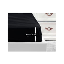 Les Tendances - lovely home Drap Housse 100% coton 180x200x25 cm - Noir