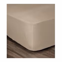 Description générale Drap housse 100% coton tissé serré de coloris beige, avec bonnet de 30 cm, conçu pour un lit double. Lav ...
