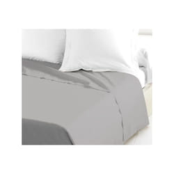 Lovely home Drap Plat 100% coton 180x290 cm - 1 personne - Gris clair
