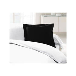 Les Tendances - lovely home Lot de 2 Taies d'Oreillers 100% coton 63x63 cm - Noir