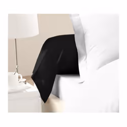 Lot de 2 Taies de Traversin 100% coton tissé serré 54 fils de coloris noir. Lavable en machine a 40°C. Certifié oeKO-TEX. Dim ...