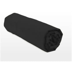 Les Tendances - Drap housse uni coton 57 fils noir 140x190 cm bonnet 25cm