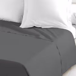 Home Linge Passion - drap plat 100% coton 57 fils couleurs - Noir, matière - 100% coton, tailles - 180 x 290 cm - Noir