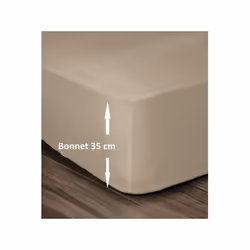 LOVELY HOME Drap Housse 100% Coton 54 Fils avec bonnet de 35cm, spécialement conçu pour s'adapter aux matelas tres épais - Co ...