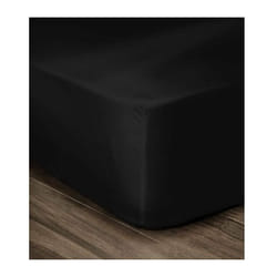 Lovely Home Drap Housse 100% Coton 160x200cm - Bonnet 35cm - Noir Hp62015