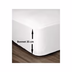 LOVELY HOME Drap Housse 100% Coton 54 Fils avec bonnet de 35cm, spécialement conçu pour s'adapter aux matelas tres épais - Co ...