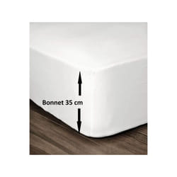 Les Tendances - lovely home drap housse 100% coton 160X200CM - bonnet 35CM - blanc HP62016