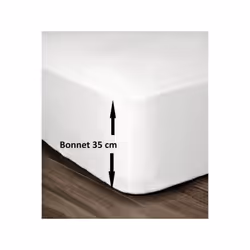 LOVELY HOME Drap Housse 100% Coton 54 Fils avec bonnet de 35cm, spécialement conçu pour s'adapter aux matelas tres épais - Co ...