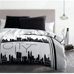 Les Tendances - Parure de couette microfibre gris 220x240 cm - city by night