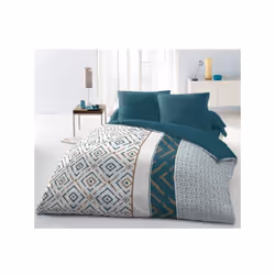 Description générale Parure de couette Microfibre ETHNO comprenant 1 housse de couette de 220x240 cm et 2 taies d'oreillers d ...