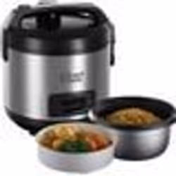Russell Hobbs Cuiseur Riz 2800g Panier Vapeur Couvercle Verrouillable Maintien au Chaud Bol Antiadhésif Amovible - 27080-56