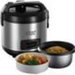 Russell Hobbs Cuiseur Riz 2800g Panier Vapeur Couvercle Verrouillable Maintien au Chaud Bol Antiadhésif Amovible - 27080-56