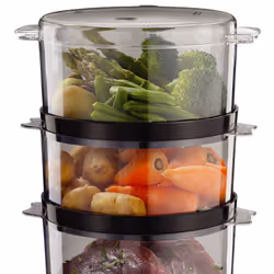 Russell Hobbs 26530-56 cuiseur vapeur 3 Nombre de paniers Pose libre 400 W Noir, Translucide