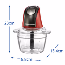 Russell Hobbs 27130-56 hachoir électrique 0,5 L 200 W Noir, Rouge, Transparent - Vue supplémentaire 7