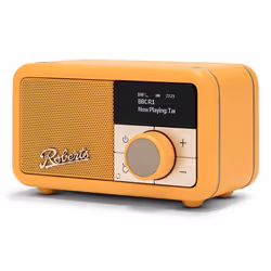 Roberts Radio Revival Petite 2, Portable, Analogique et numérique, DAB, DAB+, FM, USB Type-C, Jaune, Boutons