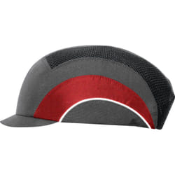 Casquette de sécurité Hardcap A1+ micro visière - 2.5cm Gris/Rouge