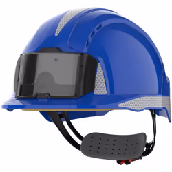 Casque de sécurité crémaillère ventilé porte badge EVOLite - CR2 Gris Bleu