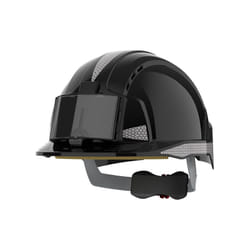 JSP - Casque evolite noir porte badge et bande retro gris