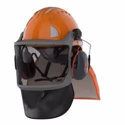 Casque de travail forestier avec couvre-gorge et cape solaire EVOGuard M3