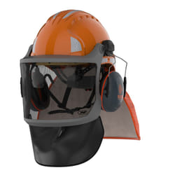 Casque de travail forestier avec couvre-gorge et cape solaire EVOGuard M3