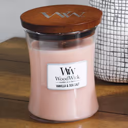 WoodWick 92191 bougie en cire Autres Jasmin, Sel de mer, Vanille Beige