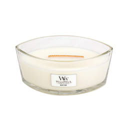 WoodWick White Teak bougie en cire Ellipse Cèdre, Bois de santal Blanc 1 pièce(s)