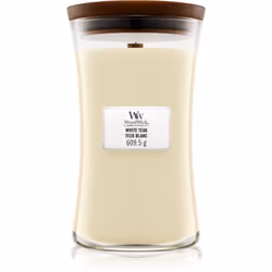 La bougie parfumée Woodwick White Teak embaume votre intérieur d’une agréable odeur et crée ainsi une atmosphère cosy dans la ...