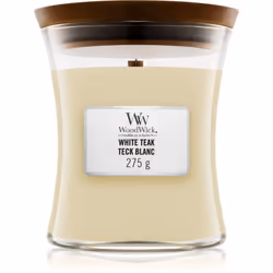 La bougie parfumée Woodwick White Teak embaume votre intérieur d’une agréable odeur et crée ainsi une atmosphère cosy dans la ...