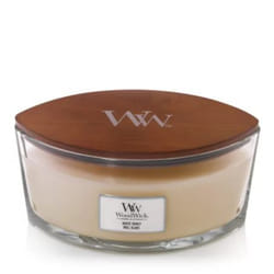 WoodWick White Honey bougie en cire Ellipse Orange, Caramel, Vanille Blanc 1 pièce(s)