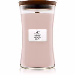 La bougie parfumée Woodwick Rosewood embaume votre intérieur d’une agréable odeur et crée ainsi une atmosphère cosy dans laqu ...