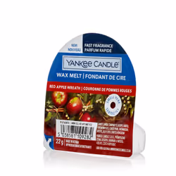 Yankee Candle Red Apple Wreath, Rond, Rouge, Ambre, Vanille, Amber, Butter, Maple Syrup, Vanilla, 70 mm, 30 mm