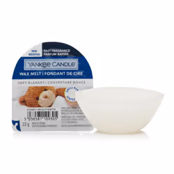 Yankee Candle Soft Blanket, Rond, Blanc, Ambre, Cocoa, Musc, 7 cm, 30 mm, 22 g
