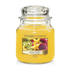 Yankee Candle Tropical Starfruit Medium Jar bougie en cire Cylindre Agave, Pamplemousse, Jasmin, Lys, Ananas, Vanille Jaune 1 pièce(s)