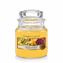 Yankee Candle Tropical Starfruit Small Jar, Cylindre, Jaune, Agave, Pamplemousse, Jasmin, Lys, Ananas, Vanille, 30 h, 1 pièce ...