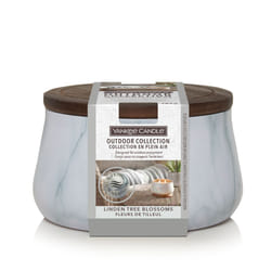 Yankee Candle Linden Tree Blossoms bougie en cire Rond Cèdre, Citron, Géranium, Citron, Lys, Musc, Glycine Blanc 1 pièce(s)