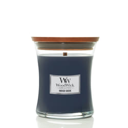 WoodWick Indigo Suede bougie en cire Rond Ambre, Cypress, Patchouli Bleu 1 pièce(s)