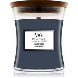 WoodWick Indigo Suede bougie en cire Rond Ambre, Cypress, Patchouli Bleu 1 pièce(s)