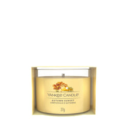 Yankee Candle Autumn Sunset bougie en cire Rond Ambre, Cèdre, Héliotrope, Citron, Orange, Bois de santal Jaune 1 pièce(s)