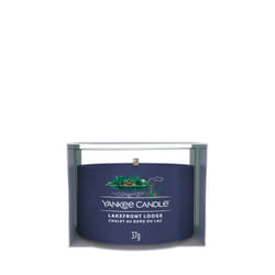 Yankee Candle Lakefront Lodge bougie en cire Rond Aldéhydes, Cèdre, Mandarin, Pin, Fève Tonka Bleu 1 pièce(s)