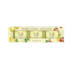 Yankee Candle Iced Berry Lemonade bougie en cire Rond Jaune 3 pièce(s)