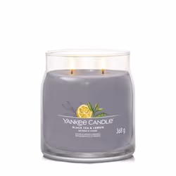 Yankee Candle Black Tea & Lemon bougie en cire Rond Black tea (leaf), Citron, Musc, Vanille Gris 1 pièce(s)